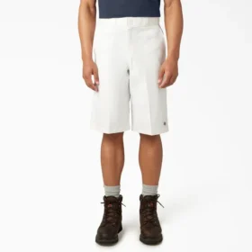 Loose Fit Flat Front Work Shorts, 13″