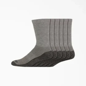 Moisture Control Crew Work Socks, Size 6-12, 6-Pack