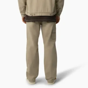 Relaxed Fit Contrast Stitch Double Knee Duck Pants