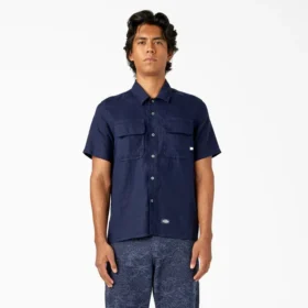 Short Sleeve Linen Work Shirt