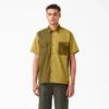 Twill Button-Up Short Sleeve Work Shirt