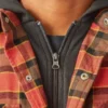 Water Repellent Flannel Hooded Shirt Jacket