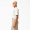 Women’s Embroidered Patch Cropped Work Shirt