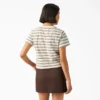 Women’s Large Striped Cropped Pocket T-Shirt