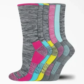 Women’s Moisture Control Free Run Crew Socks, Size 6-9, 6-Pack
