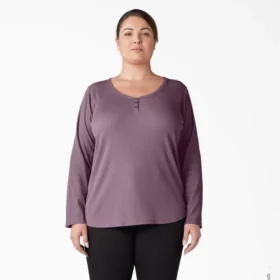 Women’s Plus Henley Long Sleeve Shirt