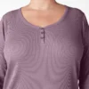 Women’s Plus Henley Long Sleeve Shirt