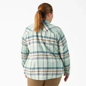 Women’s Plus Long Sleeve Plaid Flannel Shirt