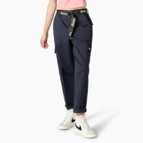 Women’s Relaxed Fit Contrast Stitch Cropped Cargo Pants