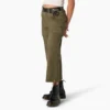 Women’s Relaxed Fit Contrast Stitch Cropped Cargo Pants